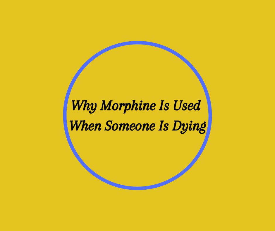 Why Morphine Is Used When Someone Is Dying by Barbara Karnes, RN mustard graphic with blue circle